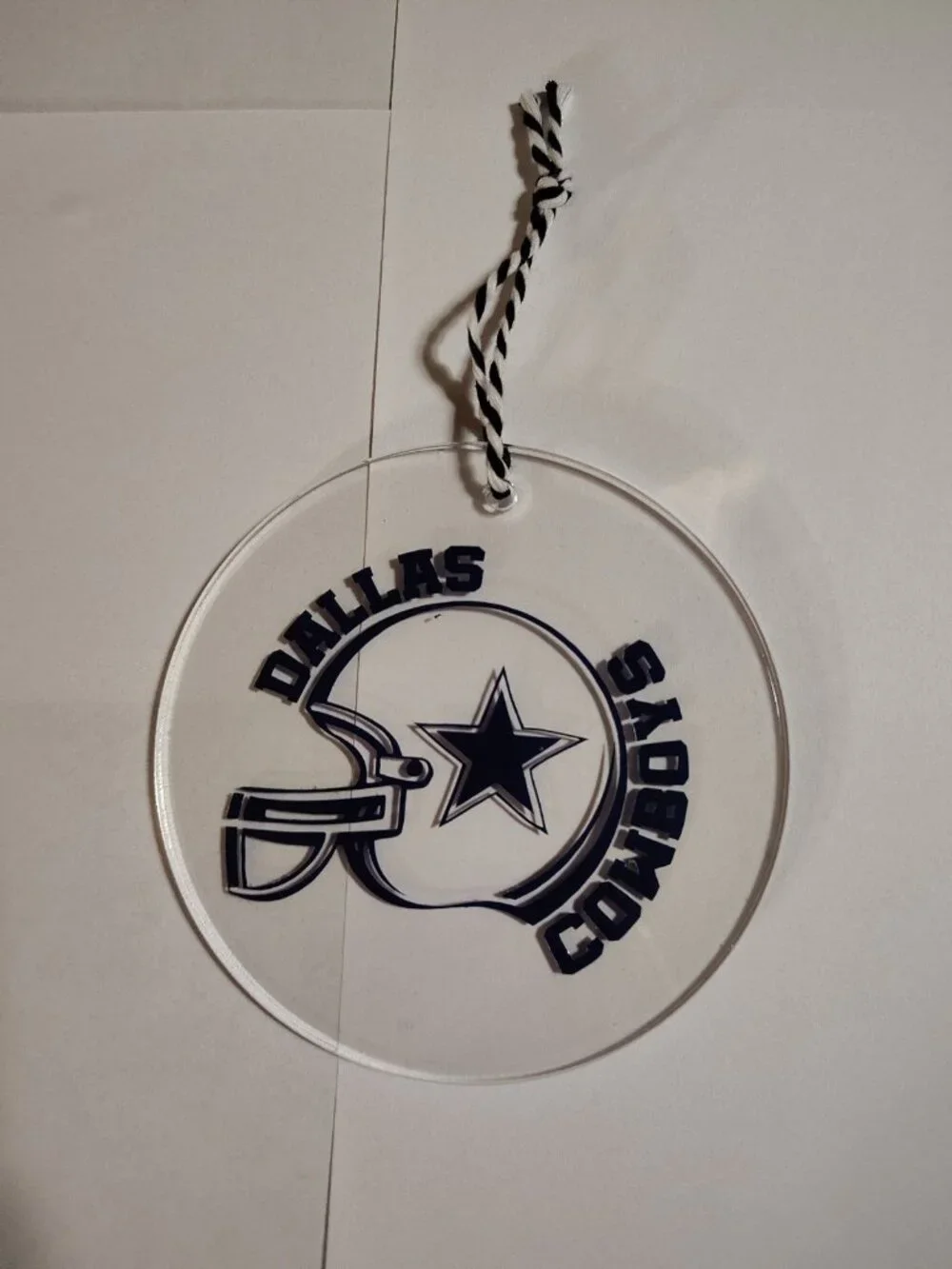 Handmade Vinyl Acrylic Cowboys6 Christmas Ornament 4.5